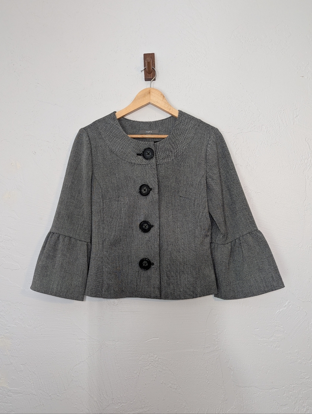 Womens Whimsigoth Bell Sleeve Button Blazer Dark Academia Grunge Business Office